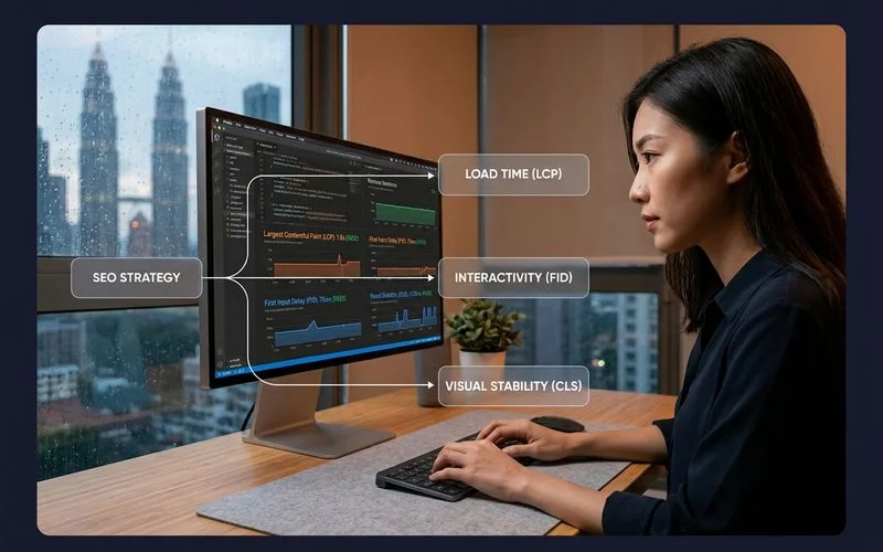 Core Web Vitals and SEO Performance in Malaysia concept